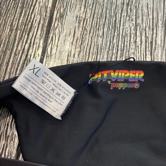 NWT Pit Viper Black Swimwear with Rainbow Logo Size XL - Picture 2 of 7
